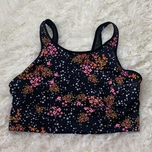 Victoria’s Secret VS Sport Athletic Running Yoga Gym Black Floral Pink Bra Large